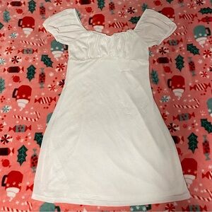white mini dress